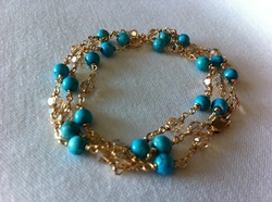 Turquoise, Swarovski crystal bracelet